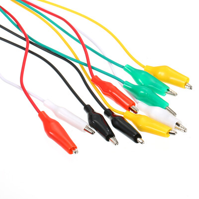 

10pcs 50CM Wire Electronics Connecting Wire Test Alligator Clips Colorful Crocodile Clips Cable Jumper Test Leads Double-ended