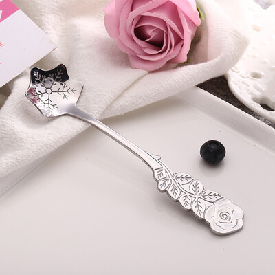 

Toponeto Stainless Coffee Spoon Flower Shape Dessert Ice Cream Candy Tea Spoon