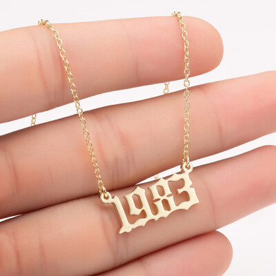 

Sale Custom Jewelry Special Date Year Number Necklace for Women from 1980 to 2002 Personalized Collares Necklaces