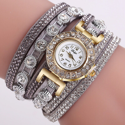 

European new style circle bracelet watch Korean velvet full diamond alloy womens fashion watch
