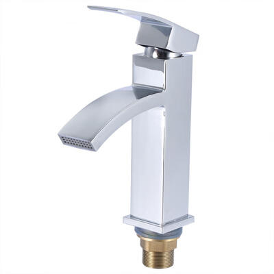 

Greensen Chrome Plating Bathroom Faucet Waterfall One HoleHandle Cold Hot Water Basin Sink TapG12"