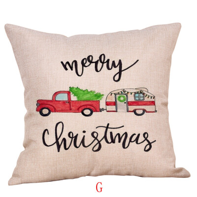 

Tailored Happy Christmas Pillow Cases Linen Sofa Cushion Cover Home Decor Pillow Case