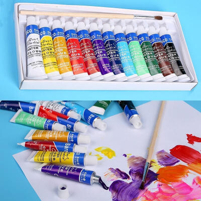 

Environmental Non-toxic 5ml Paint Tube Watercolor Paint Set 12 Colors Painting