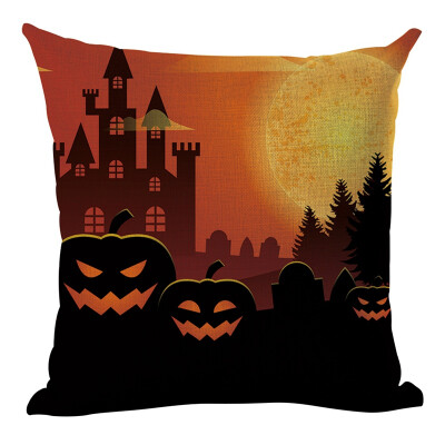 

Halloween Multi Designs Decorative Throw Pillow Cover Flax Square Pillow Case Witch for Home Bar Halloween Hot Selling Supplies