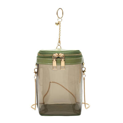 

Girls Transparent Bucket Shoulder Handbags Casual Women Chain Crossbody Bag