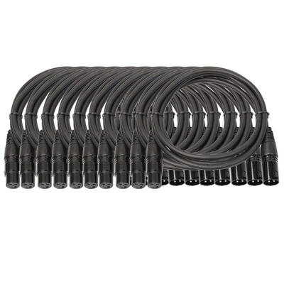 

10pcs 59ft DMX Stage DJ Cable Male to Female XLR 3Pin Audio Wire Cable