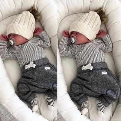 

2pcs Newborn Toddler Infant Baby Boy Girl Clothes T-shirt TopsPants Outfits Set