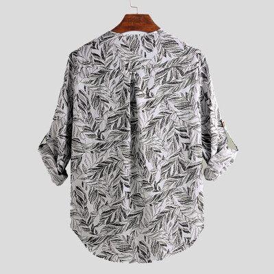 

Tailored Mens New Style Fashion Printed Long-Sleeved Blouse Comfortable Large Size Shirt