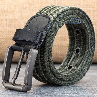 

110cm-140cm Mens Quality Canvas Belts for Jeans Male Luxury Casual Straps Buckle Strap Knitted Tactical Belts For Men Ceintures