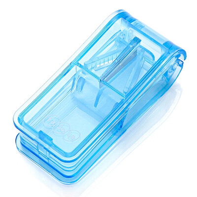 

Bancheon Cutter Can Fix Pill Separator Transparent Cut Box Portable Mini Plastic Sub-Box Blue