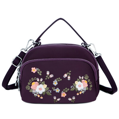 

Fashion embroidery bag mother slanted canvas bag leisure one shoulder handbag nylon Oxford cloth bag