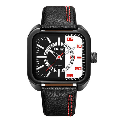 

Oulm Ou Lei personality square mens waterproof quartz watch belt watch mens watch