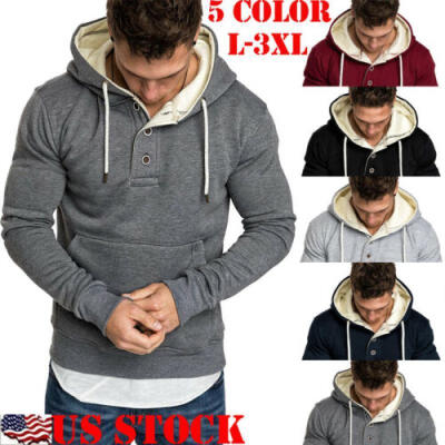 

Fashion Mens Winter Hoodies Warm Hooded Sweatshirt Coat Jacket Outwear Sweater