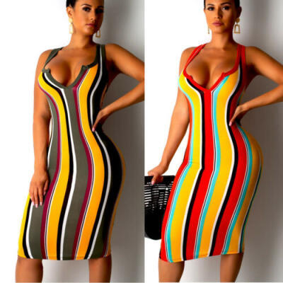 

Fashion Women Bandage Bodycon Sleeveless Evening Party Cocktail Club Mini Dress