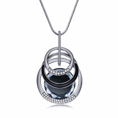 

Long Necklaces & Pendants for Women Collier Crystal Geometric Round Statement Colar Maxi Necklace Fashion Sweater chain Bijoux