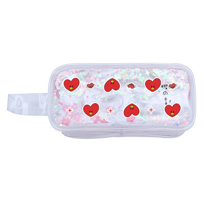 

Kpop BTS Pencil Case Zipper Cosmetic Bag Storage Bag PVC Handbag Coin Bag Cartoon Image Pen Bag