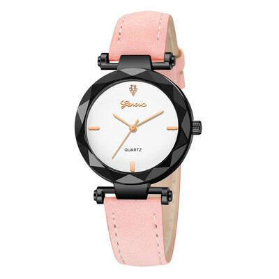

Geneva Women Watches Scale Irregular Dial Ladies Quartz Wristwatch High Quality Leather Strap Casual Clock Gift Montre Femme