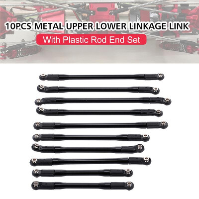 

10PCS Metal Upper Lower Linkage Link With Plastic Rod End Set for 110 AXIAL SCX10II 90046 90047 RC Crawler Car