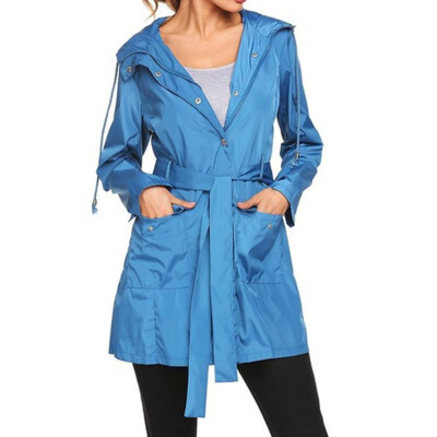 

Toponeto Plus Size Outdoor Waterproof Lightweight Rain Jacket Hooded Raincoat Women Coat
