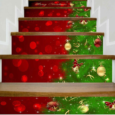 

Toponeto Christmas 3D Simulation stair stickers Waterproof Wall Stickers DIY Home Decor