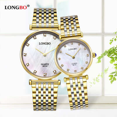 

Rhinestone couple watch waterproof steel belt ladies watch small dial fashion student gold watch