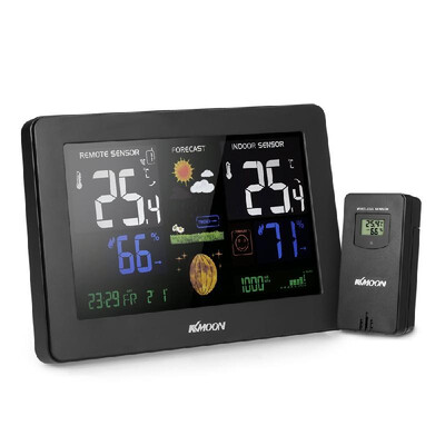 

KKmoon Multi-functional Wireless Weather Station Color LCD Weather Forecast Clock Indoor Outdoor Thermometer Hygrometer Baromete