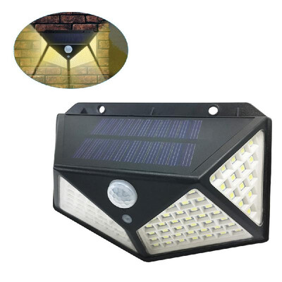 

100LED Solar Light Motion Sensor Wall Lamp IP65 Water-resistant Outdoor Security Lighting Nightlight for Pathway Yard Garden Court
