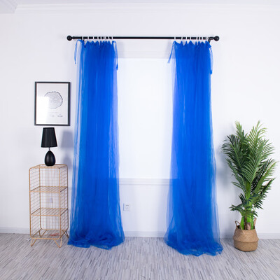 

Gobestart 2Pcs Sheer Curtain Tulle Window Treatment Voile Birthday Wedding Festive Decor
