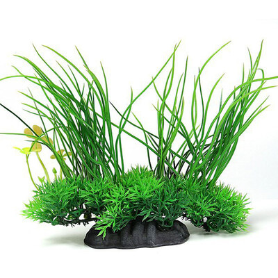 

Siaonvr Aquarium Emulational Green Plastic Long Leaf Plant Decor 20cm
