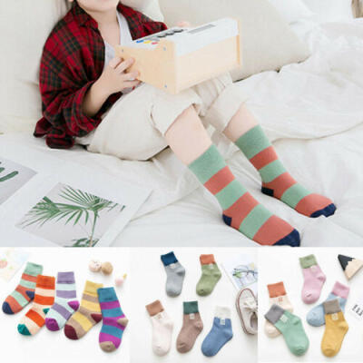 

Fashion 5 Pairs Girls Boys Cotton Socks Children Kid Sport Sweat-Absorbent Socks