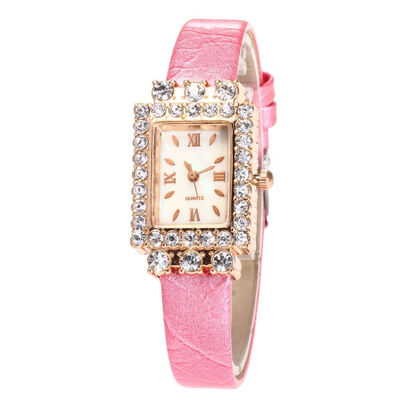 

Fine watch with small dial watch ladies fashion diamond square watch rectangular European&American simple watch