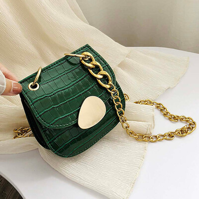 

Tailored Womens Fashion Stone Shoulder Bag Chain Diagonal Bag Solid Color Handbag