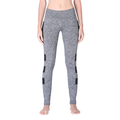 

New Women Quick Dry Pants Mesh Patchwork Breathable Mid Waist Legging Pants Leggings Fitness Black Grey Femme Clothing