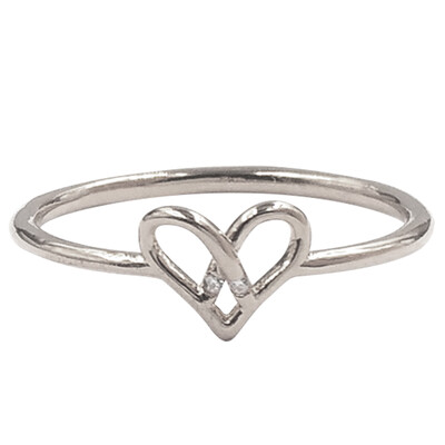 

Korean Version Knotted Ring Female Japanese And Korean Temperament Simple New Hollow Love Ring Peach Heart-Shaped Ring