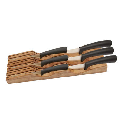 

Bamboo In Drawer Knife Block Knife Organizer Holds 15 Knives Not Included Natural Bamboo Craftsmanship Safe Space Saving