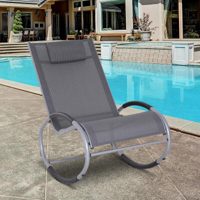 

Zero Gravity Rocking Chaise Lounge Sling Reclining Chair - Grey