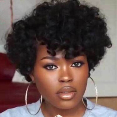 

〖Follure〗Womens Curly Wave Hair Wigs Wavy Short Wig  Lace Wig Black