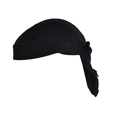 

Men Women Black Polyester Bandana Turban Lace Riding Cap Sports Headwear Hat Headband Headwear