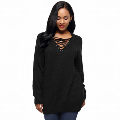 

Bottoming sweater womens long sleeve loose pullover knit sweater