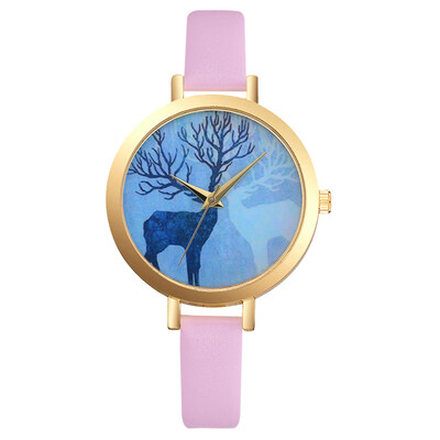 

Lvpai Relojes Mujer Watch Women Female Hour Fashion Deer Pattern Women Watches PU Leather Quartz Watch Montre Femme Ladies 233