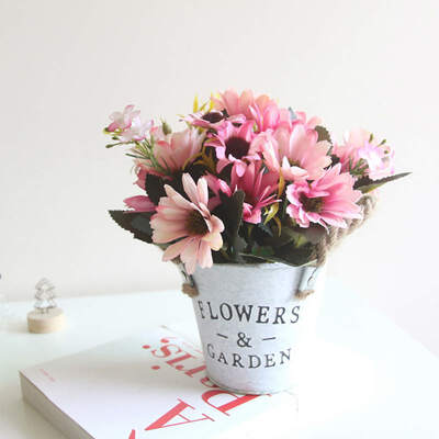 

Artificial Gerbera Flowers Bouquet Artificial Gerbera Flower Fake Silk Holding Flowers for Bridal Wedding Party Home Decor