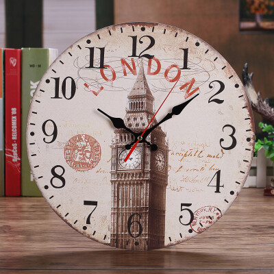 

Gobestart Vintage Style Non-Ticking Silent Antique Wood Wall Clock for Home Kitchen Office