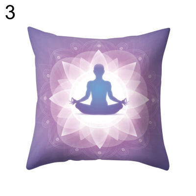 

Cartoon Buddha Lotus Pillow Case Waist Throw Cushion Cover Car Office Home Decor