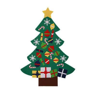 

Power Felt Christmas Tree with Lovely Ornaments Door Wall Hanging Decoration New Year Christmas Children Christmas Gifts