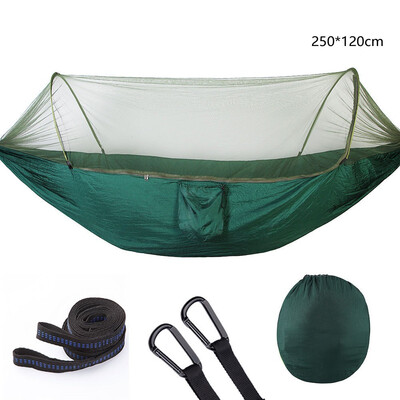 

Automatic unfolding Portable Outdoor Camping Hammock with Mosquito Net Parachute Hammocks Beds Hanging Swing Sleeping Bed Tree Ten