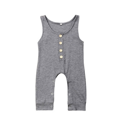 

Baby Boy Clothes Jumpsuit Outfit Cute Kids Newborn Girl Cotton Romper Solid Sleeveless Summer Casual Infant Clothes 0-18M