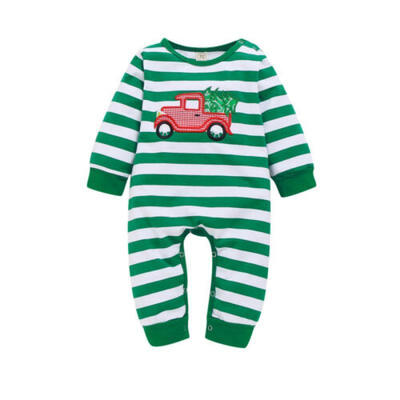 

Christmas Newborn Baby Boys Girls Striped Romper Cotton Jumpsuit Infant Clothes