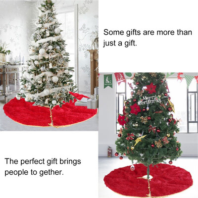 

Red Plush Household Christmas Tree Decoration Festive Party Supplies Christmas Tree Skirt for Home Christmas Tree Decoration