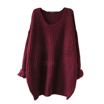 

2019 Autumn Winter Fashion Female Loose Sweaters Round Neck Women Sweaters Pullovers Long Sleeve Knitted Sweater