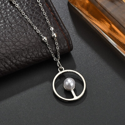 

Imitation Pearl Necklace Earrings Set Female Moon Love Declaration Necklace Ladies Wedding Party Valentines Day Girlfriend Gift